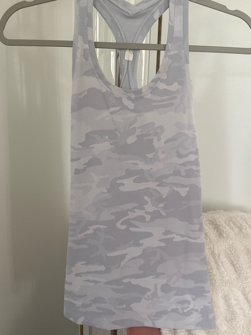 Lululemon Light Gray Camouflage Racerback Tank Top